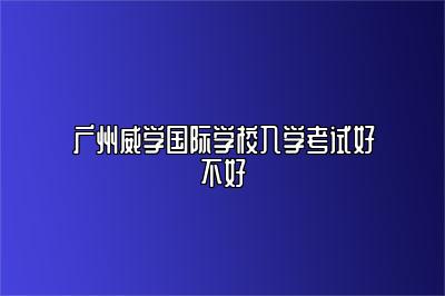 广州威学国际学校入学考试好不好
