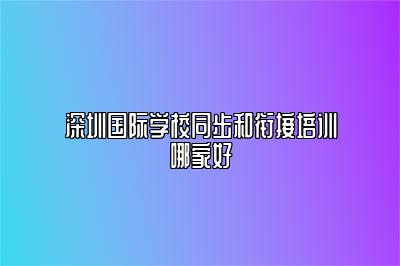 深圳国际学校同步和衔接培训哪家好（推荐深圳威学一百）