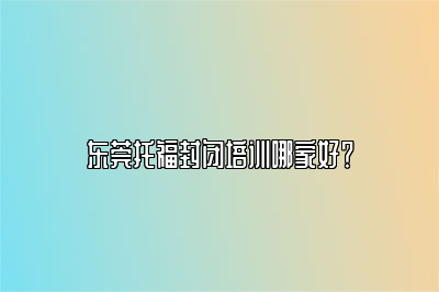 东莞托福封闭培训哪家好？