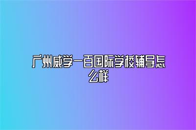 广州威学一百国际学校辅导怎么样