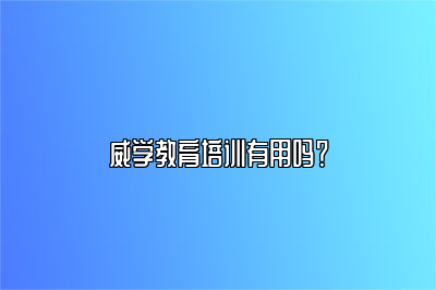 威学教育培训有用吗？