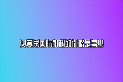 贝赛思国际机构的价格是多少