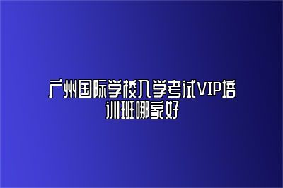 广州国际学校入学考试VIP培训班哪家好 